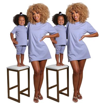 China QUICK DRY family mother daughter solid color parent-child matching outfit A193 for sale