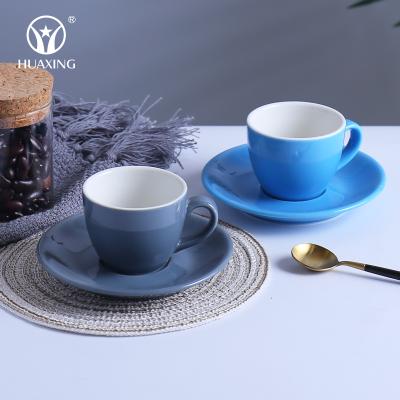 China Viable Wholesale Vintage Tea Espresso Coffee Cup And Saucer Set Ceramic Porcelain for sale