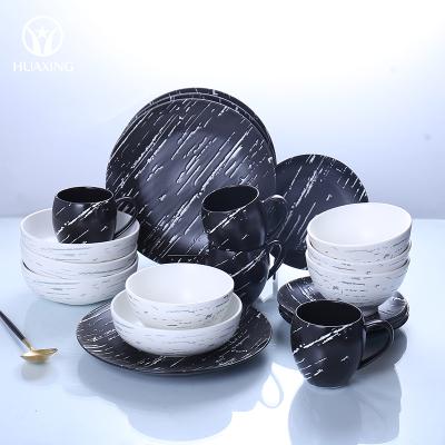 China Top Selling Viable Color 20pcs Matte Dinner Dish Sets Dinnerware Ceramic Dinnerware Porcelain for sale