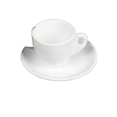 China Viable White Simple Design Porcelain Espresso Sublimation Cups With Saucer for sale