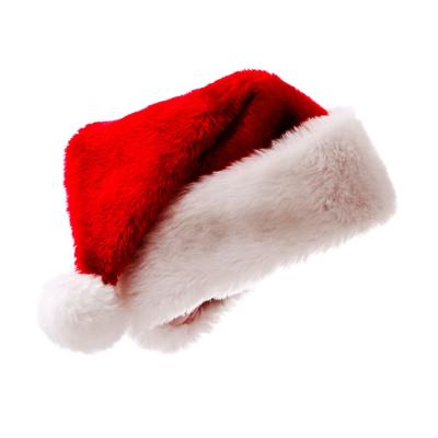 China Christmas Hat Decoration Velvet Santa Hat Xmas Holiday Hat Cozy For Adults Children Xmas GIF Custom for sale