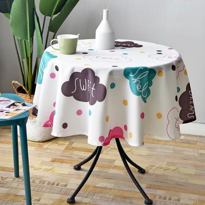 China Waterproof Coffee Table Cloth Around Oilproof Dining Table Cloth For Party Wedding Table Cover Custom for sale