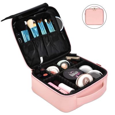 China Super Fashion Travel EVA Cosmetic Bag Makeup Storage Organizer Professional Saffiano Leather Super Large Travel Bag for sale