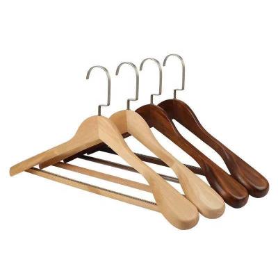 China CLASSIC Smooth Outdoor Solid Wood Suit Coat Hangers For Clothing With Swivel Hook for sale