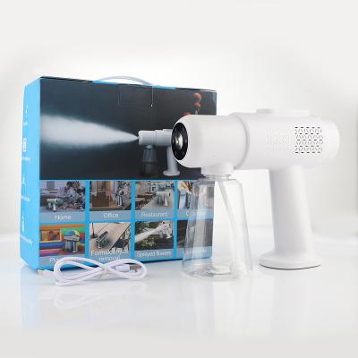 China Garden/home/school/office/restaurant/hotel electrostatic disinfection nano spray professional rechargeable real blue light 2200 mAh spray gun for sale