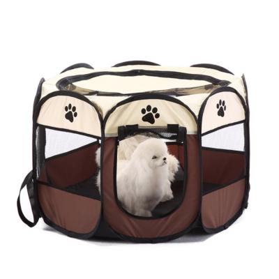 China Breathable Portable Dog Playpen Outdoor Indoor Removable Pop Up Soft Zipper Upper Lower Pet Play Pens For Small Dog Cat Rabbit for sale