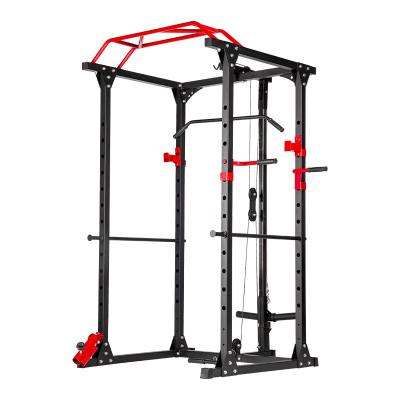 China Universal Multifunctional 3d Rack Fitness Gym Machine Smith Machine Multi Squat Gym With Lat Pulley Black Cage Power Rack for sale