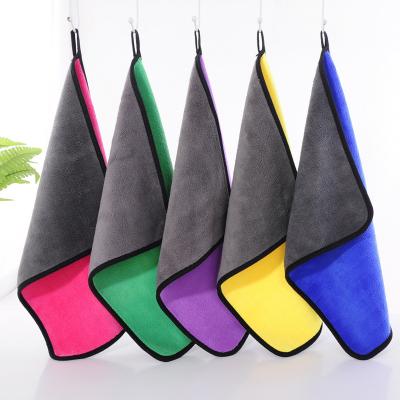 China Factory Outlet Super Absorbent Microfiber Water Safe Microfiber High Density Coral Fleece Car Towel Cleaning Cloth Wash Towel For Car for sale