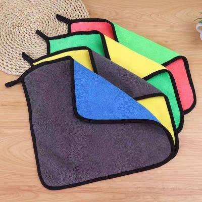 China Free Sample Coral Super Water Safe Kid Friendly Fleece Absorbent Towel Car Cleaning Microfiber Towel Wash Microfiber Towel Absorbent Towel for sale