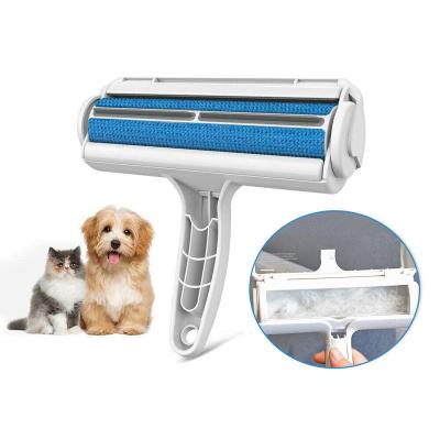 China Stocked Hair Remover Brush Dog and Cat Convenient Cleaning 2 Way Pet Hair Roller Remover Fur Brush grooming tool  sets Furniture Clothe for sale