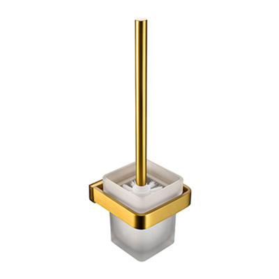 China Yukde Modern Manufacturer Wholesale Stainless Steel Brushed Gold Bathroom Accessories Wall Mounted Toilet Brush With Holder for sale