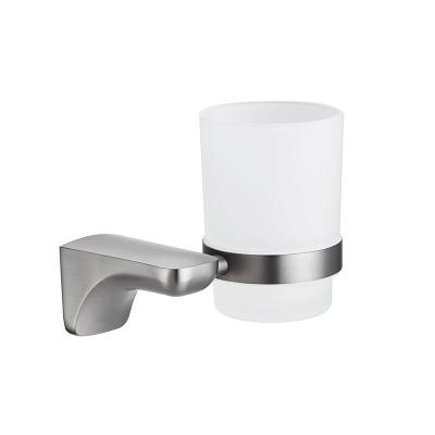 China Stainless Steel And Zinc Alloy Gun Gray Bathroom Accessories Wall Mounted Toothbrush Cup Yukde Modern Unique Design Tumbler Holder for sale