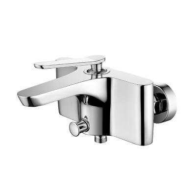 China Without Slide Bar Yukde Heavy Duty Solid Brass Chrome and Black Bathroom Tub Mixer Tap for sale