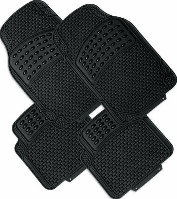 China Factory Outlet Easy Fit All Season Black 4 Piece Universal Rubber Floor Custom Car Floor Mats for sale