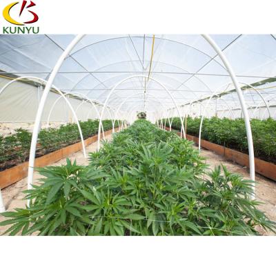 China Stable Structure Easily Assembled High Tunnel Galvanized Steel Frame Blackout Greenhouse For Hemp Breeding for sale