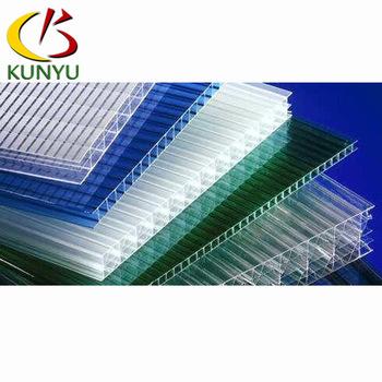 China Stable Structure PC Twin Wall Cavity Sheet / Bilateral UV Hollow Sheet For Agriculture Greenhouse for sale