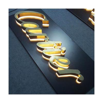 China Customized Outdoor Advertising Single Sign Front Logo Acrylic Channel Letter Signs Stainless Steel Led Backlit Metal Letter for sale