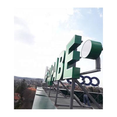 China Simple Customs Lead Light Digital Signage Panel 3d Rooftop Sign Board Supermarket Hotel Outdoor Signage for sale