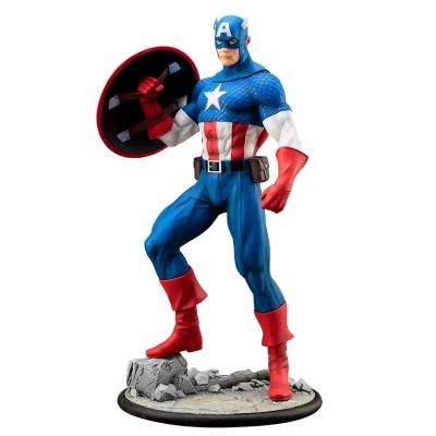 China Japan High Quality OEM Customized Movie Famous Indoor 3D Figure Model Life Size Captain America 30cm High Resin Statue for sale