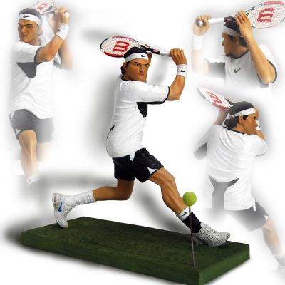 China Modern Home Office Badminton Player Resin Decorative Handmade Popular Gift Custom 3D Art Craft Souvenir Roger Federer of Europe for sale