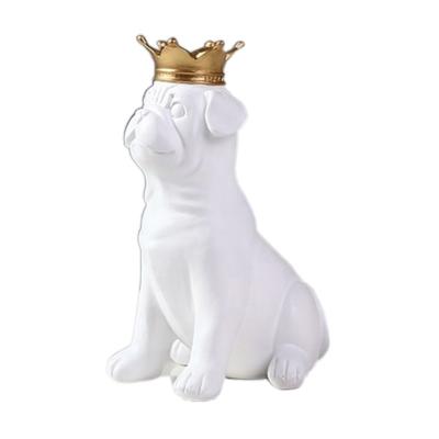 China Customized China 2022 OEM Porcelain Resin French Bulldog Dog Statue White Black White Effect Life Size Cute Indoor Animal for sale