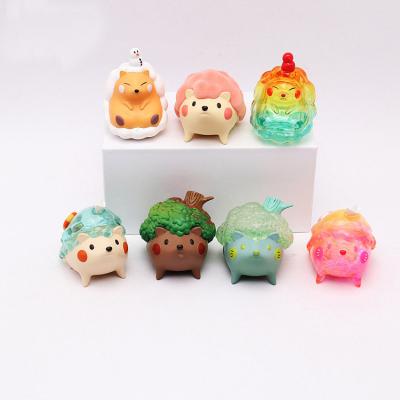 China New Style Plastic OEM Making Craft Spinning A Variety Of Cute Little Hedgehogs Blind Box Custom Colors Mini PVC Vinyl Plastic Toy for sale