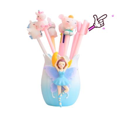 China New China Dropshipping ballet girl pen stand student gift table desk top decoration resin creative gift kids diy craft for sale