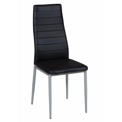 중국 Free Sample Italian Woven PU PVC Dining Modern Brown Stainless Steel Genuine Black White PU PVC Convertible Dining Chair For Dining Room 판매용