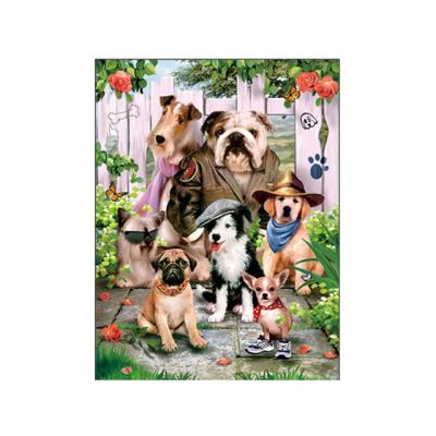 China Lovely Europe Puppy Family 3D Lenticular Poster Effect 30x40cm Lenticular Prints For Home Decoration en venta