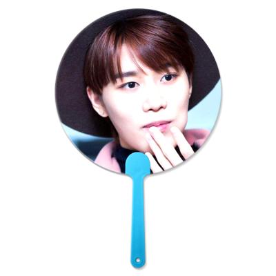 China Europe custom 16x17cm 3d lenticular hand fan flip celebrity hand fan 3d lenticular fan with idol image for sale