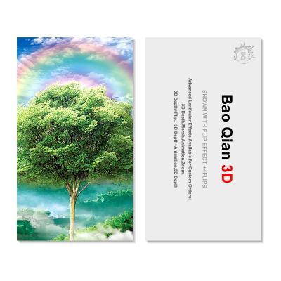 China Europe Custom 85X55mm 2 Image Flip Business Card Lenticular Name Card for sale