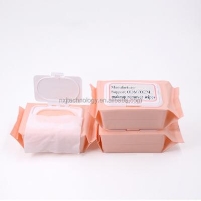 China Contains No Preservatives Clamshell Ladies Face Cleansing Wet Wipe 120pcs Wholesale Private Label Rose Logo Organic Makeup Remover Wipes Custom Made for sale