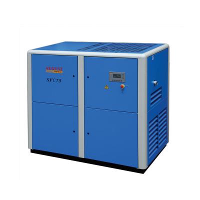 China Lubricated KW 100hp VSD Low Speed ​​Air Compressor Price IN AUG 75 for sale