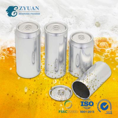 China Beverage Stubby All Size High Quality Standard Smooth Thin White Silver Empty Foil Cans Beverage Cans for sale