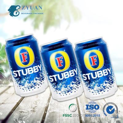 China 250ml Stubby Low Logo Empty Soft Drink Beverage Customized By MOQ Cans Foil For Beer Packaging for sale