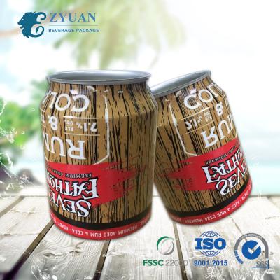 China 250ml Beverage Stubby Food Grade Empty Blank Custom Printed Beer Soda Coke Aluminum Beverage Cans for sale