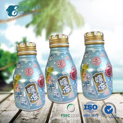 China Customized 250ml Empty Beverage Bottle Logo Metal Aluminum Beverage Packaging With Screw Lid for sale