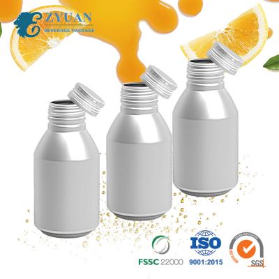 China 280ml Beverage Food Grade Beer Beverage Recyclable Empty Silver Lid Aluminum Coke Beer Bottles For Sale for sale