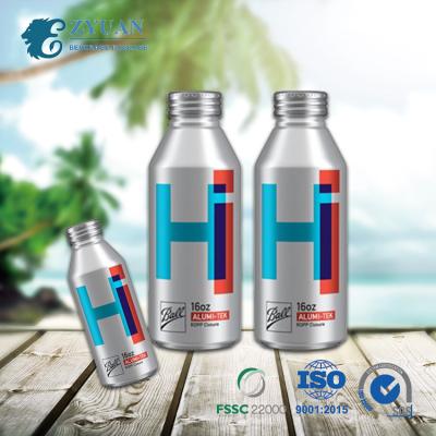 China Customized Empty Beverage Bottle 300ml 400ml Logo Metal Aluminum Can Beverage With Screw Lid for sale