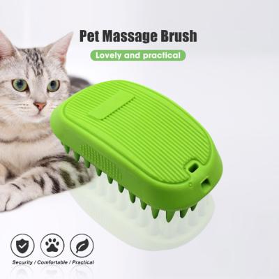 China Soft Stocked TPR Pet Massage Brush For Dog And Cat Bathing And Shower for sale