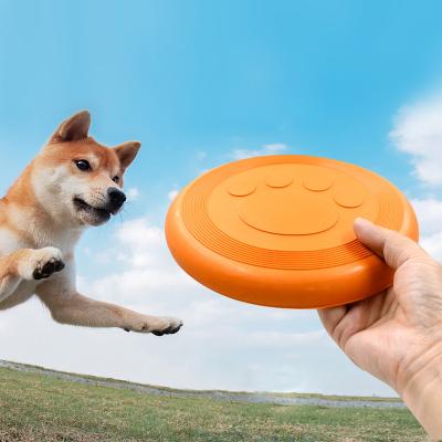 China Sustainable 18cm Diameter Soft Non Slip Rubber Flying Disc Toy For Dogs Outdoor Playing for sale