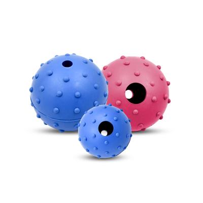 China Two Size Viable Durable Interactive Pet Rubber Ball Toy For Puppy Dog for sale