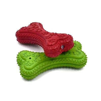 China Viable Squeaky Christmas Cute Bone Dog Rubber Chew Toy For Puppy Shape for sale