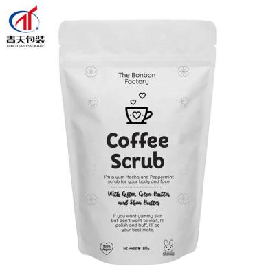 China Moisture Proof Standing Style Coffee Scrub Kraft Paper Pouch Bag for sale