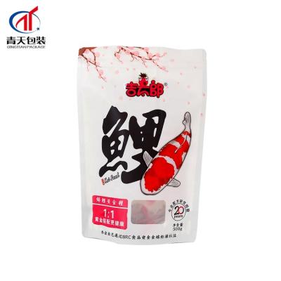 China Factory Supply PE Flat Bottom Stand Moisture Proof Fish Food Packaging Bag for sale