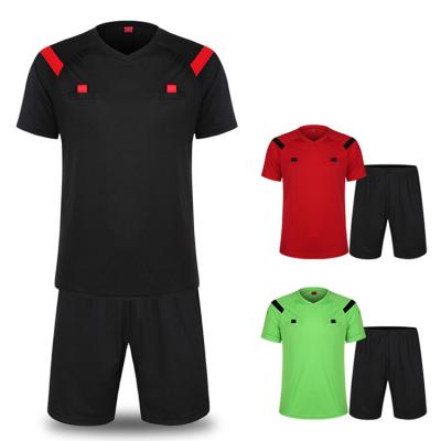 China QUICK DRY Professional Referee Uniforms Breathable Soccer Shorts Sleeves Football Uniform Set For Men for sale