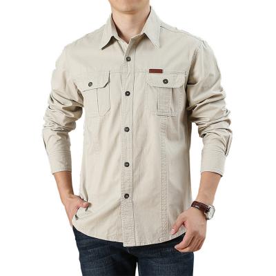 China Autumn Good Quality Long Sleeve Casual Button-Front Men's Breathable Shirt for sale