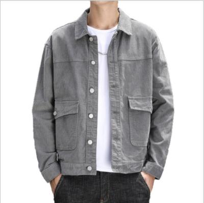 China New popular loose thin body spring and autumn logo men's corduroy jacket soft jacket for sale