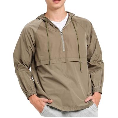 China Wholesale Custom Men's Half Pullover Waterproof Zipper Plus Size Anorak Jackets for sale