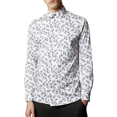 China New Size Fashion Floral Print Casual Men'S Breathable Shirts Longer Sleeves Stylish for sale